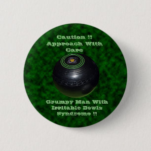 Funny Irritable Man Gräsmatta Bowls Syndrome Knapp