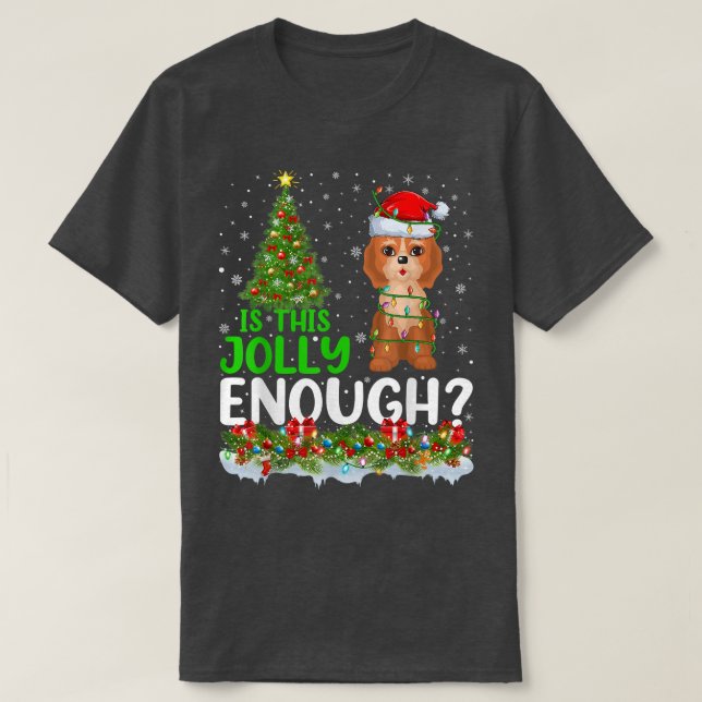 Funny Is This Jolly Enough Santa Cockapoo Dog Chri T Shirt (Design framsida)