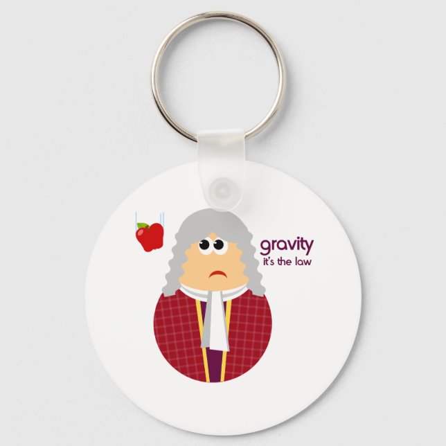Funny Isaac Newton Keychain Nyckelring (Framsida)