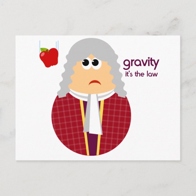 Funny Isaac Newton Postcard Vykort (Framsida)