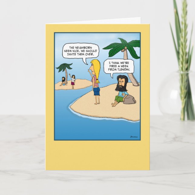Funny Island Grouch Birthday Kort (Framsida)