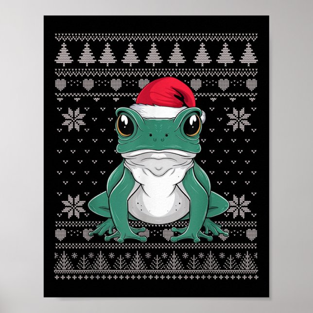 Funny Ison Dart Frog Ugly jultomten Poster (Framsidan)