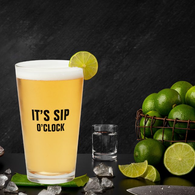 Funny It’s Sip O’Clock Minimalist Dad Birthday Glaskopp (Skapare uppladdad)