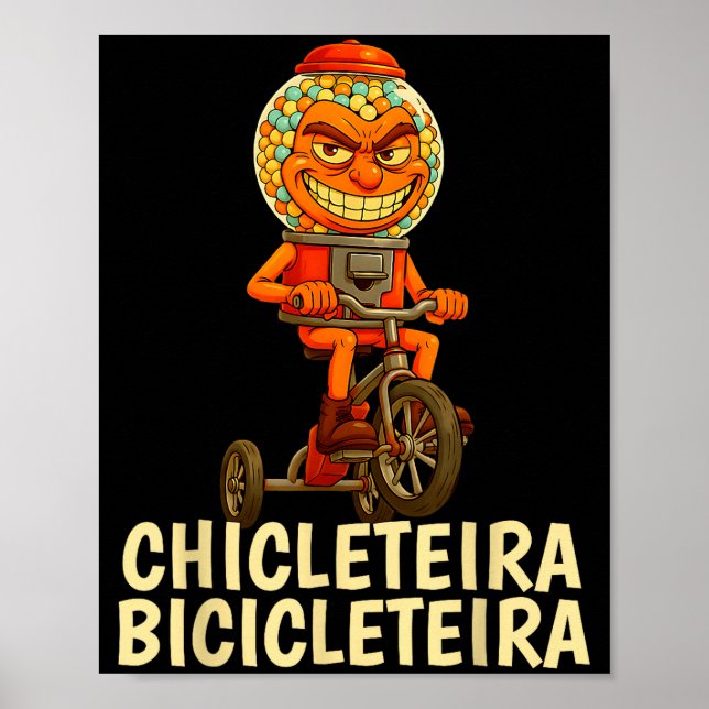 Funny Italian Brainrot Kids Meme Chicleteira Bicic Poster (Framsidan)