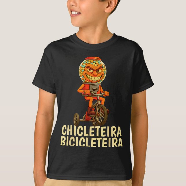 Funny Italian Brainrot Kids Meme Chicleteira Bicic T Shirt (Framsida)