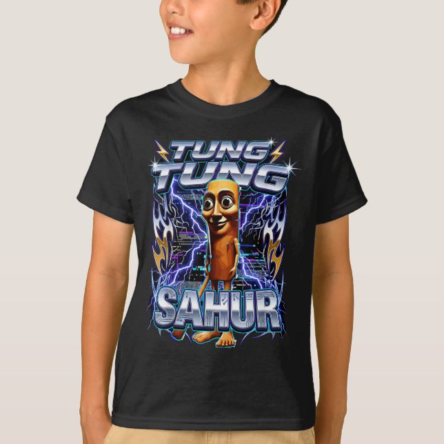 Funny Italian Brainrot Tung Tung Tung Sahur  T Shirt (Framsida)