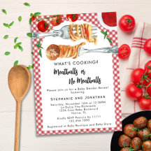 Funny Italian Pasta Meatballs Gender Reveal Party