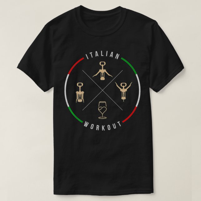 Funny Italien Pun Italy Workout Manar & Women Prem T Shirt (Design framsida)