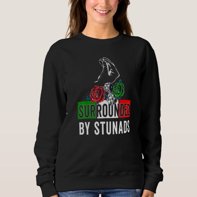 Funny italiensk Ord omgiven av Italien Stunads T Shirt (Framsida)