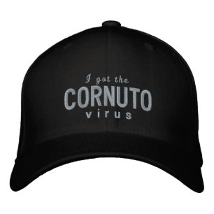 "Funny italiensk sautt Cornuto Virus Corona Joke Broderad Keps