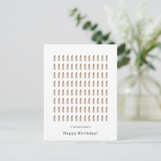Funny I've Lost Count Happy Birthday Candles Card Vykort (Stående Fram)