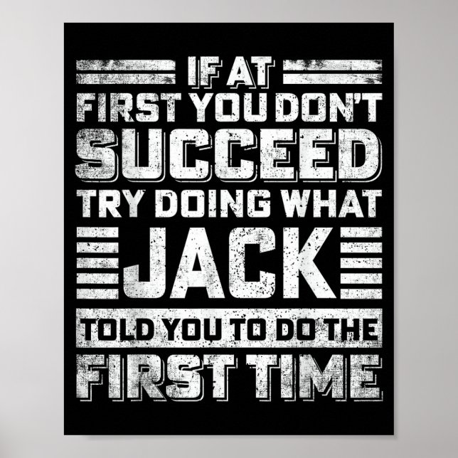 Funny Jack If At First You Don't Succeed Try Doing Poster (Framsidan)