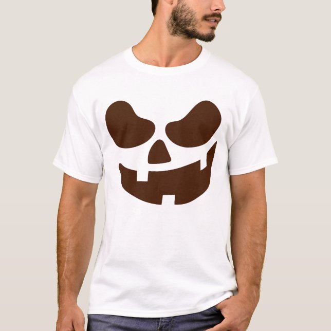 Funny Jack-o'-Lantern Face Halloween T-Shirt (Framsida)