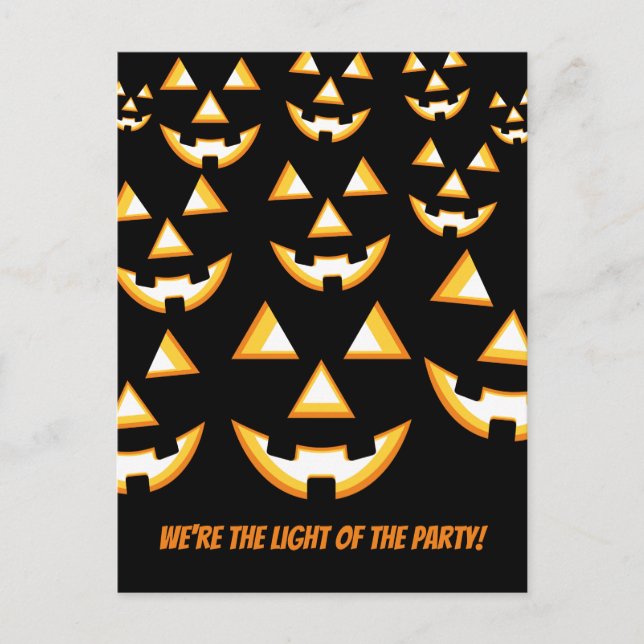 Funny Jack-O'-Lantern Light of the Party Postcard Vykort (Framsida)
