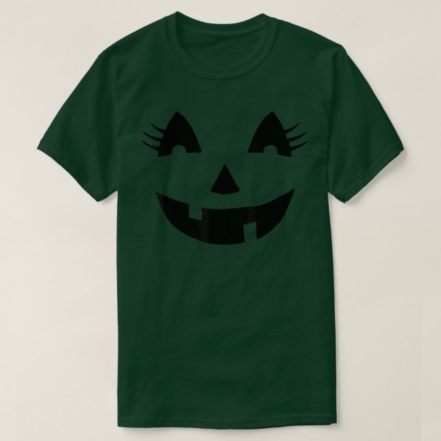 Funny Jack O' Lantern Pumpkin med EyeLash för H T Shirt (Design framsida)