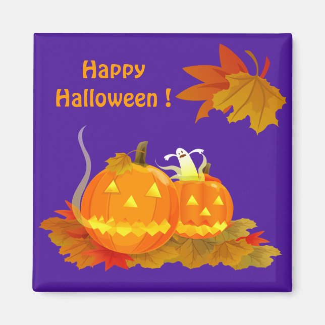 Funny Jack O'Lantern Halloween Gift Magnet (Framsidan)