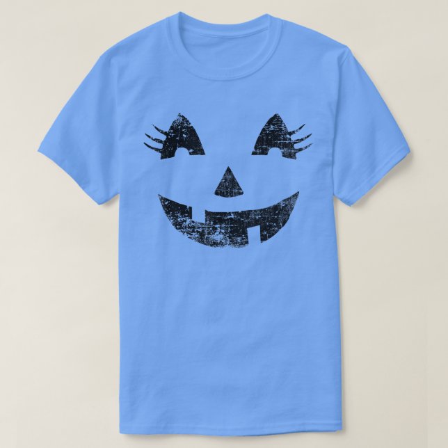 Funny Jack O'Lantern Pumpkin EyeLash Halloween T Shirt (Design framsida)