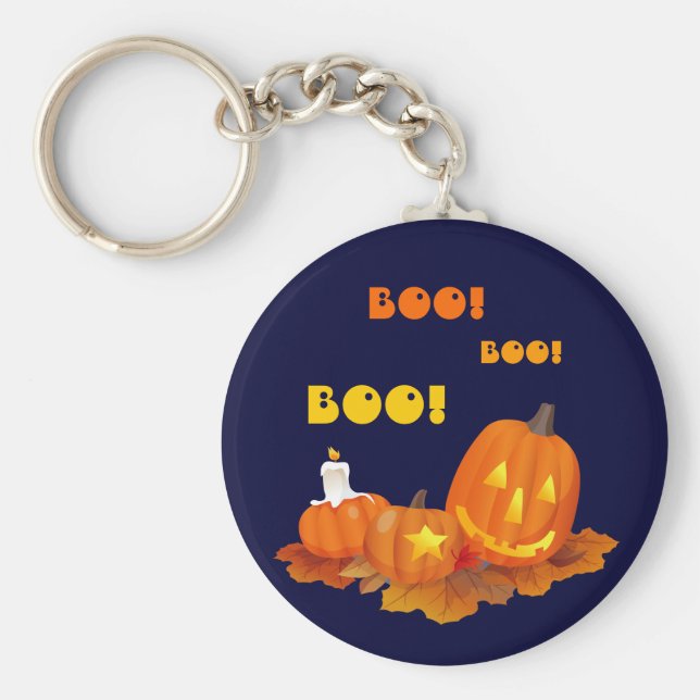Funny Jack O'Lanterns Halloween Gift Nyckelring (Framsidan)