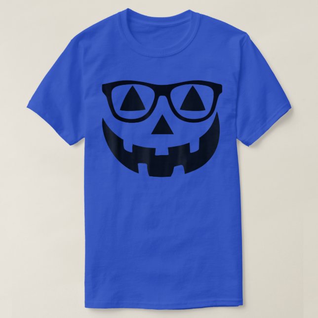 Funny JackOLantern Halloween Pumpkin Ansikte SunGl T Shirt (Design framsida)