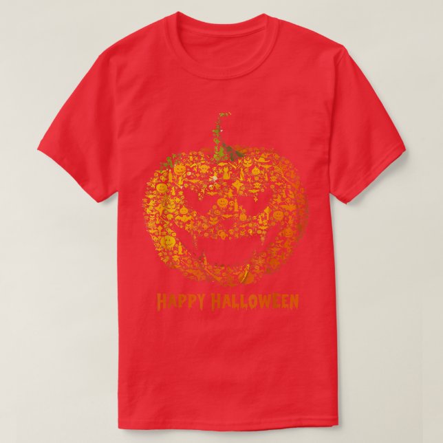 Funny JackOLantern Halloween Pumpkin, Pumpkin Desi T Shirt (Design framsida)