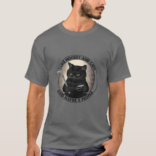 FUNNY JAG TYCKER HOCKEY OCH CATS OCH MAYBE 3 PERSO T SHIRT