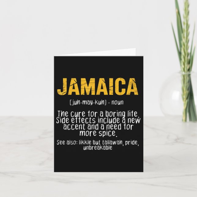 Funny Jamaica Definition Say Jamaican Patois Hu Kort (Framsida)