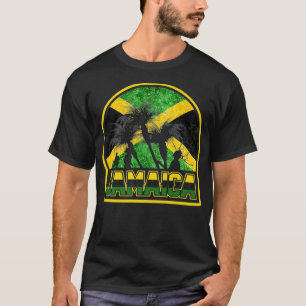 Funny Jamaica Flagga Handflatan sommar Vacation au T Shirt