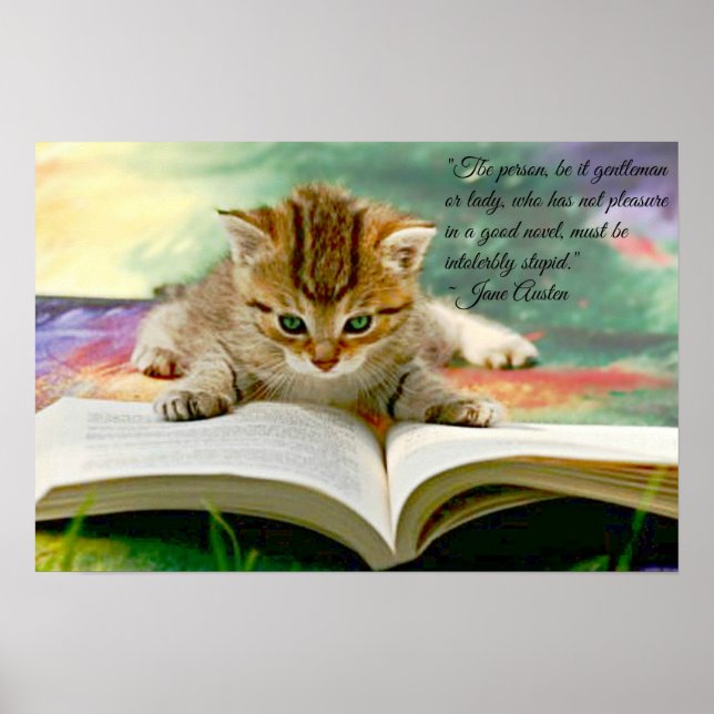 Funny Jane Austen Quote and Kitten Poster (Framsidan)