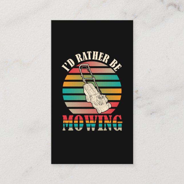 Funny Janitor Gräsmatta Mows Landscaper Visitkort (Framsida)
