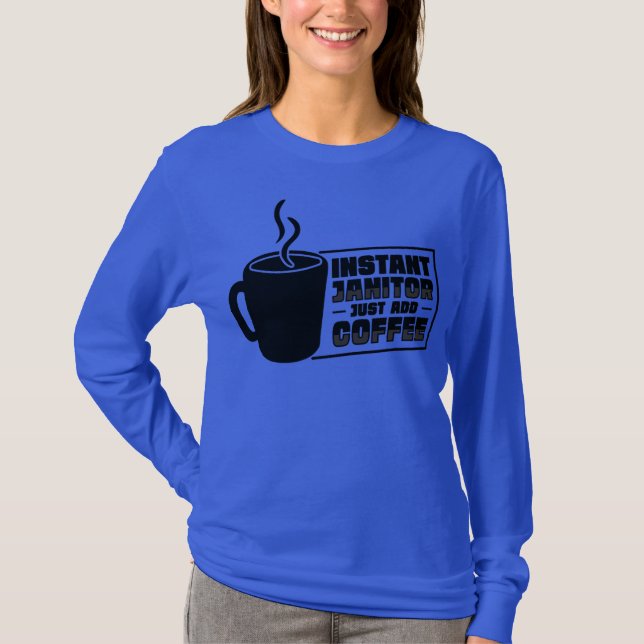 Funny Janitor Städning Depodian Coffee Älskare  T Shirt (Framsida)