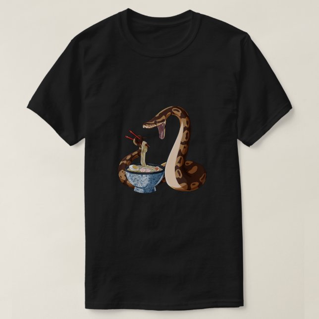 Funny Japanese Kawaii Ramen Snake Ball Python0 T Shirt (Design framsida)