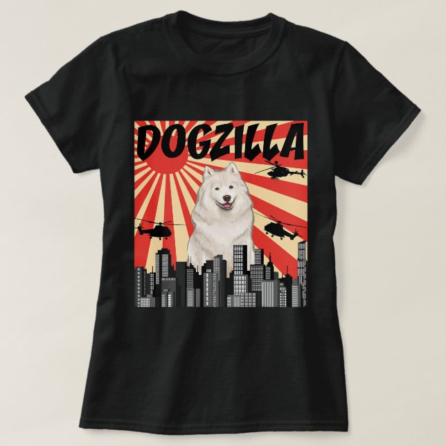 Funny japansk Dogzilla Samoyed 13 T Shirt (Design framsida)