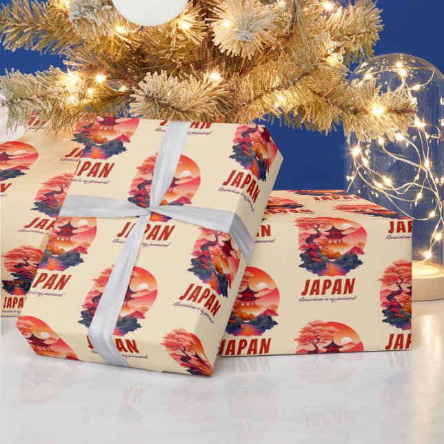 Funny japansk Humor Sunset liggande landskap Presentpapper (Helgdagar)