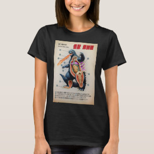 Funny japansk Kaiju anatomidiagram T Shirt