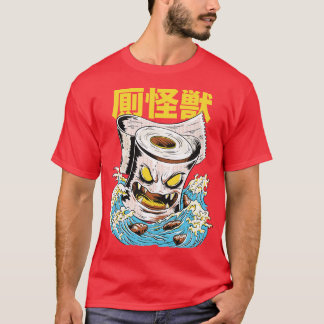 Funny Japansk Kaiju Toilet Papper Monster Stil T Shirt