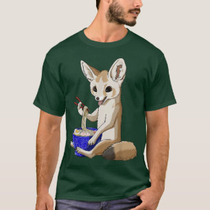 Funny japansk Kawaii Ramen Noodles Fennec Fo T Shirt