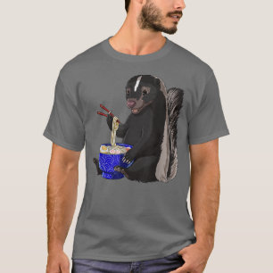 Funny japansk Kawaii Ramen Noodles Skunk T Shirt