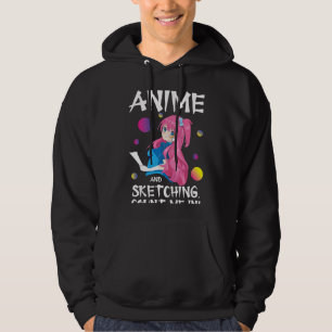 Funny japansk Manga Otaku Bara en flicka Anime Sks Hoodie