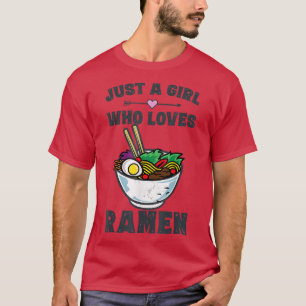 Funny japansk Ramen Noodles Shirt Girls Anime Lov T