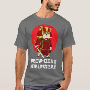 Funny japansk samurai Cat Cute Kawaii Anime Cat P T Shirt