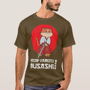 Funny japansk samurai Cat Cute Kawaii Anime Cat T Shirt