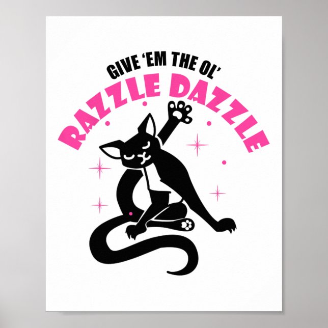Funny Jazz Cat Pose Ge em Ol Razzle Poster (Framsidan)