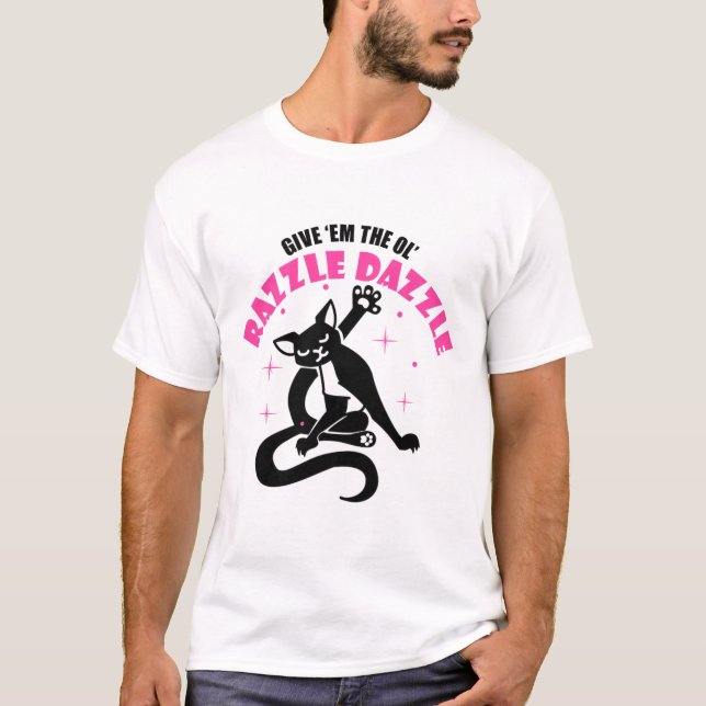 Funny Jazz Cat Pose Ge em Ol Razzle T Shirt (Framsida)
