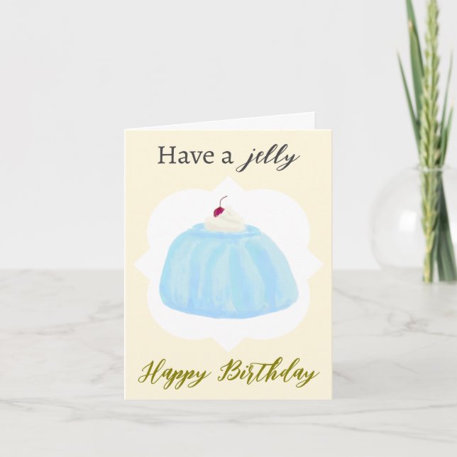 Funny Jelly Jello Food Birthday Card Kort (Framsida)
