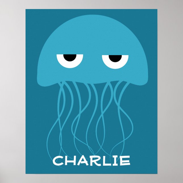 Funny Jellyfish-eget namn poster (Framsidan)