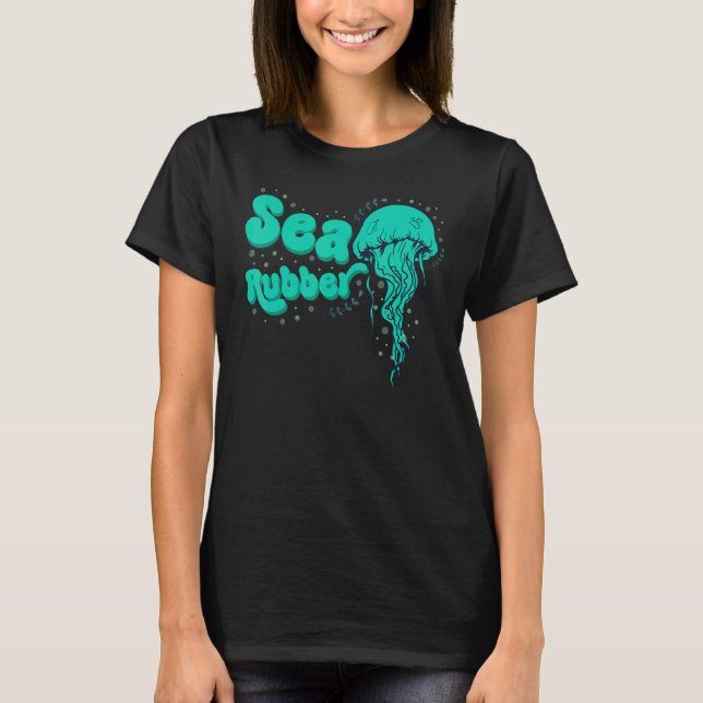 Funny Jellyfish Sea Rubber T Shirt (Framsida)