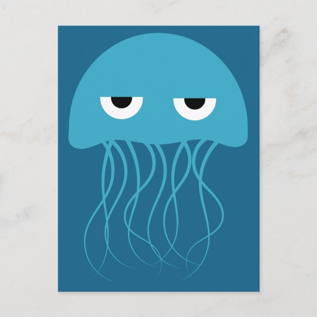 Funny Jellyfish-vykort Vykort (Framsida)