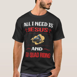 Funny Jesus ATV Quad Riding T Shirt