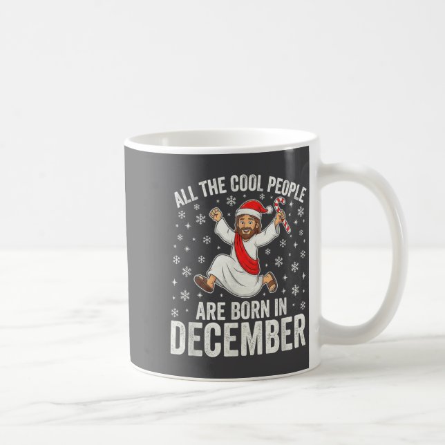 Funny Jesus Born In December Christmas Birthday Hu Kaffemugg (Höger)