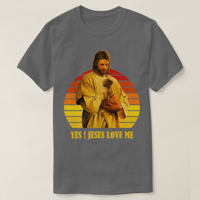 Funny Jesus Carshing Dachshund Hund T Shirt (Design framsida)